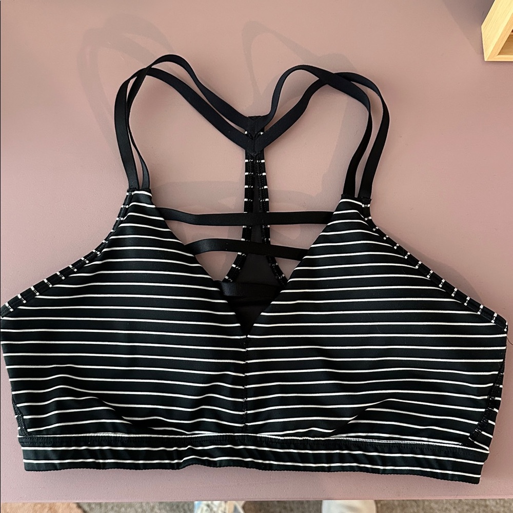 Victoria Secret Sport Black and White Striped Women's Top
